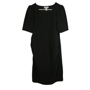 Motherhood Maternity Black Knit Midi Short Sleeve Dress Size XL